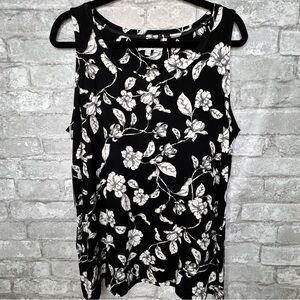 CHICO’S NWT black & white floral “touch of cool”comfy,lightweight,travel,career